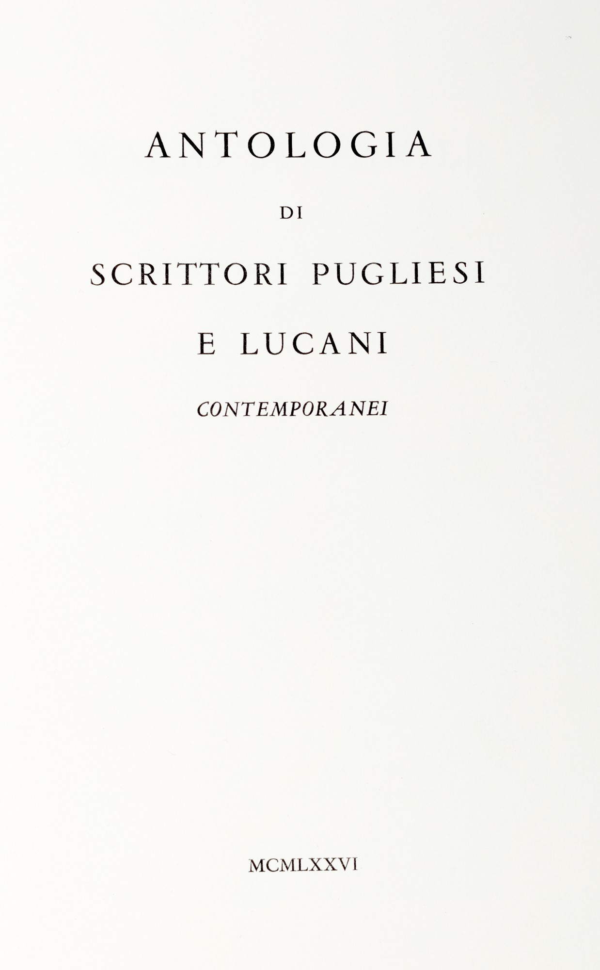 Edizioni Talloniane Antologia Di Scrittori Pugliesi E Lucani