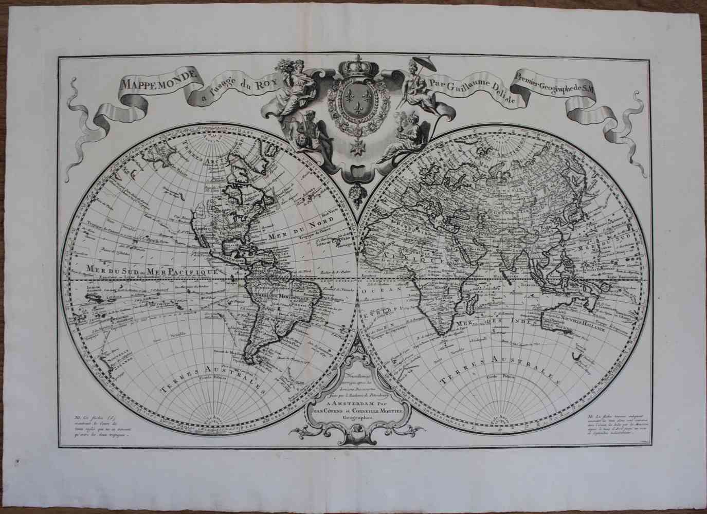Mappe Monde A L Usage Du Roy Par Guillaume Delisle Bertolami Fine