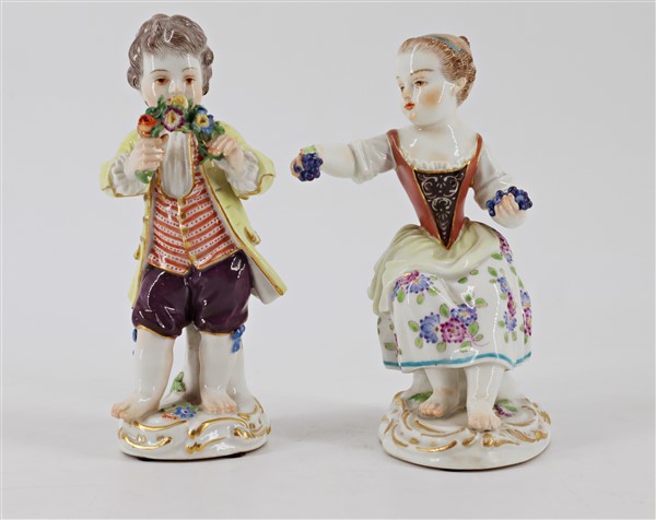 Manifattura Di Meissen Secolo Xx Coppia Di Figurette In Porcellana