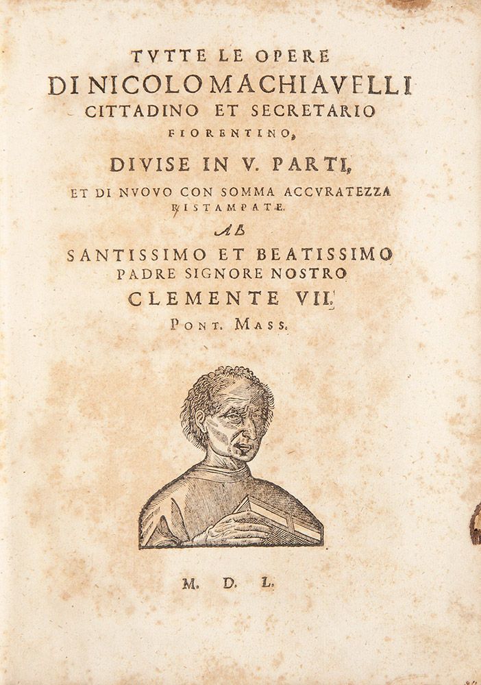 Machiavelli Niccolò Tutte le Opere di Nicolo Machiavelli cittadino et