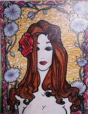 Sara Scalco "My Girl" - 2008 - Tecnica mista su cartone telato - cm 45x35 -...