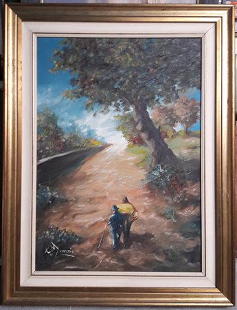 Federico Manaò "L'albero maestro" - 1981 - Olio su tela - cm 90x70