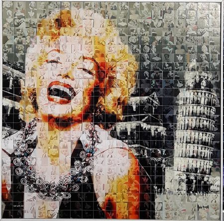 Maria Murgia "Marilyn a Pisa"- 2015 - Fotomosaico digitale - cm 50 x 50 Firma...