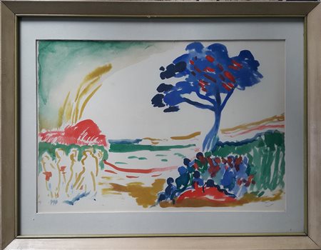 Andrè Derain "Paysage a l'arbre bleu" - Litografia a colori - cm 31,5x45,5 -...