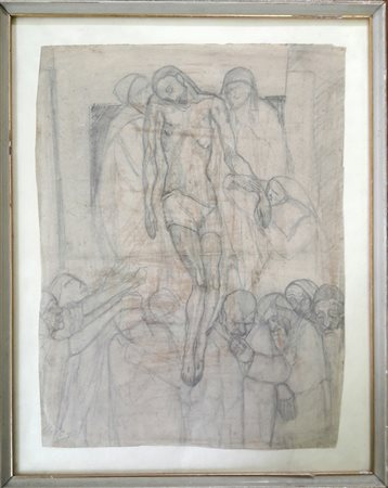 Eso Peluzzi "Deposizione" - Matita su carta - cm 50x37 - Firma dell'artista...