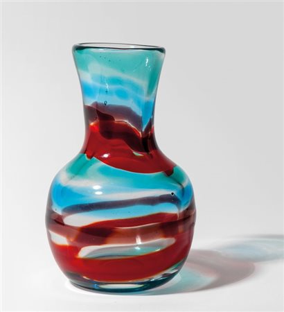 FULVIO BIANCONI, VENINIUn vaso a fasce di colore, 1953. Marcato all'acido...