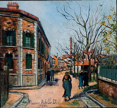 MAURICE UTRILLO Parigi 1883 - Dax 1955 RUE CARNOT, LES ECOLES, ARGENTEUIL...
