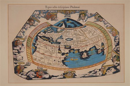 TOLOMEO, Claudio (100-168). [Untitled World map according to Ptolemy of...