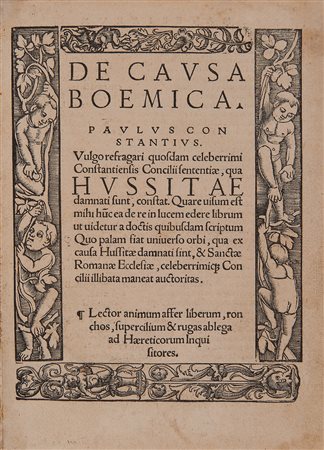 HUS, Jan (1369-1415). De causa Boemica. [Hagenau, l'editore, Thomas Anshelm,...