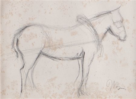 BOCCIONI UMBERTO (1882 - 1916) Cavallo. 1906. Matita su carta. Cm 13,50 x...