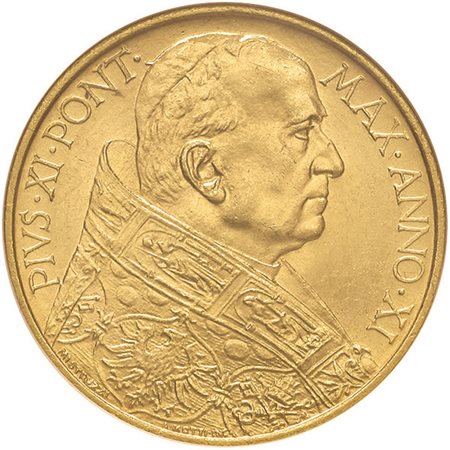 ROMA. Pio XI (1922-1939). 100 lire 1932. Pagani 615. Oro. Sigillata in...