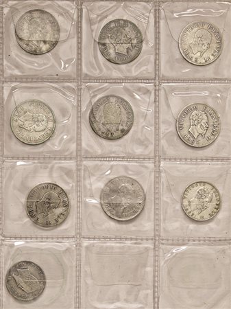 REGNO D'ITALIA. Vittorio Emanuele II (1861-1878). Dieci monete in argento:...