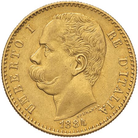 REGNO D'ITALIA. Umberto I (1878-1900). 50 lire 1884. Pagani 572. Oro. Molto...