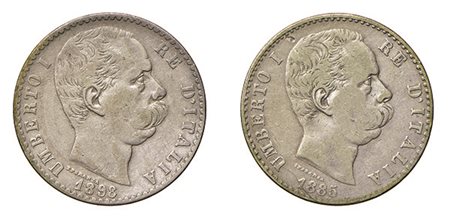 REGNO D'ITALIA. Umberto I (1878-1900). 2 lire 1885 e 1898. Pagani 595 e 599....