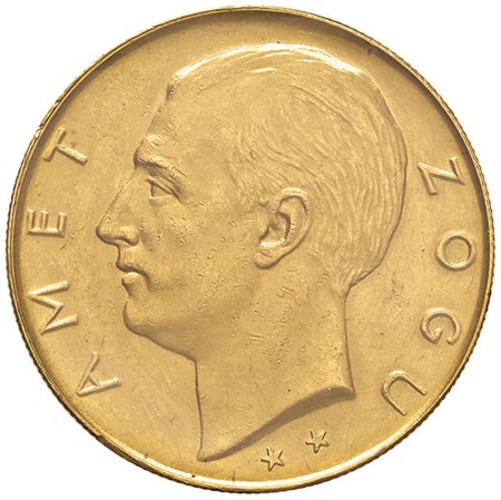 ALBANIA. Hamet Zogu. 100 Franchi 1927 Prova, Roma. Oro. Rarissima. Sigillata...