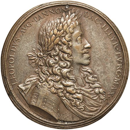 AUSTRIA. Leopoldo I (1658-1705) Medaglia in bronzo (mm 63), con al R/...