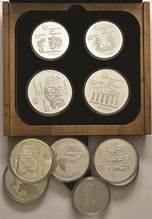 CANADA Serie di 4 valori in argento (due da 10 dollari e due da 5), FDC. In...