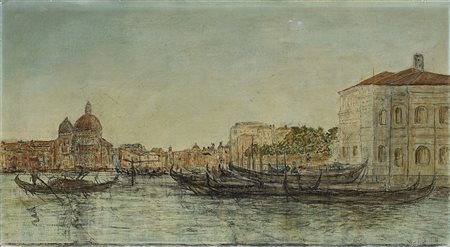 Wilhelm Von Gegerfelt (Goteborg 1844 - Torekov 1920) "Venezia" tecnica mista...