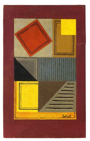 Atanasio Soldati (1896-1953), Senza titolo, 1935 olio su tavola, cm 31,5x19,5...