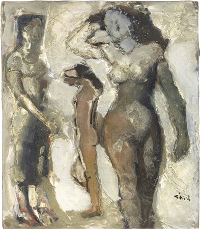 Mario Sironi, Sassari 1885 - Milano 1961, Figure femminili in piedi, (1948),...
