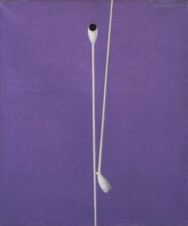 Antonio Bueno (Berlino 1918 - Fiesole 1984)&quot;Pipe viola&quot; 1954 olio...