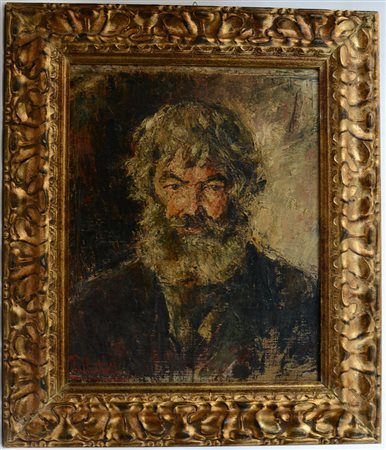 Uberto Pallastrelli 1904 1991 "Vecchio d'Ayas" olio su tela (cm 50x40)...