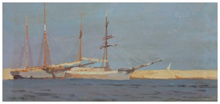 LLEWELYN LLOYD Livorno 1879 – Firenze 1949 Senza titolo Olio su tavola 18 x...