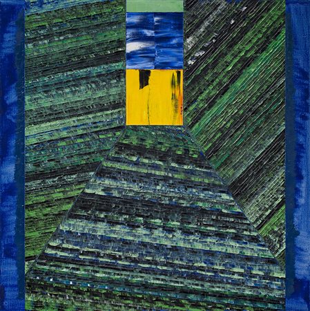LUCIO POZZI (1935) Palenque, 1991 Olio e tecnica mista su tela cm 61x61x2...