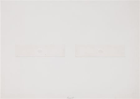 TURI SIMETI (1929) 2 Piccoli Ovali Bianchi, 1978 Calcografia e collage su...