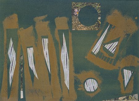SERGIO DANGELO (1932) Foresta, naufragio? Tecnica mista e collage su cartone...