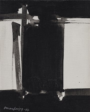 ANDR&Eacute; MARFAING (1925-1987) Senza Titolo, 1977 Olio su tela cm 24x19...