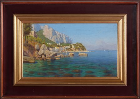 WELTERS WILLEM (1881 - 1972) Mare a Capri. Olio su tela . Cm 50,00 x 30,00....
