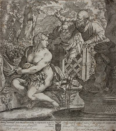 Annibale Carracci,&nbsp;Susanna e i vecchioni.1590-95Acquaforte e bulino. mm...