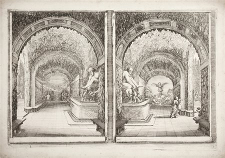 Stefano Della Bella,&nbsp;Due diversi disegni di grotta sulla medesima...