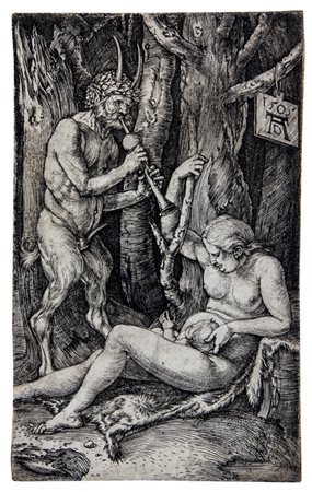 Albrecht Dürer,&nbsp;La famiglia del satiro.1505Bulino. mm 115x71. Meder, 65....