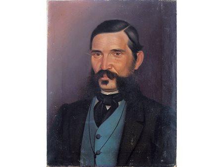 Anonimo (XIX secolo) Ritratto maschile 49,5x38 cm Olio su tela