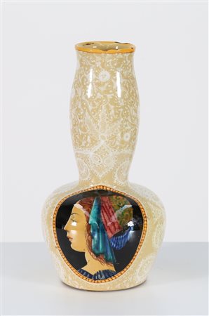 MENGARONI FERRUCCIO (1875 - 1925) Vaso in ceramica decorata con volto...