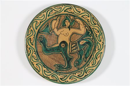ARTE DEI VASCELLARI Piatto in ceramica in ceramica decorata. -. Cm 36,00 x...