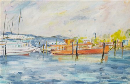 ANGELO DEL BON (1898-1952)Lago Maggiore, 1948Olio su telacm 40x60Timbro Eredi...