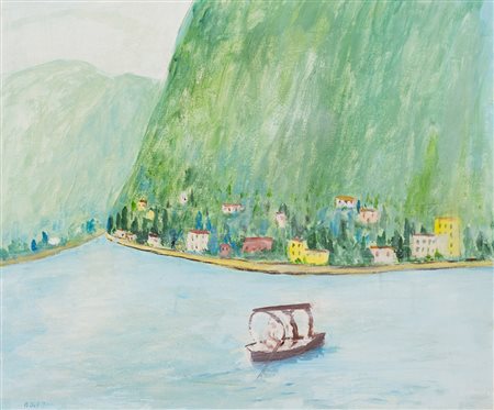 ANGELO DEL BON (1898-1952)Lago di Como, 1948Olio su telacm 50x60Firma al...