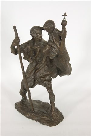Augusto Murer, Senza titolo, Scultura in bronzo, cm. 35x21x21 Firma sulla base.