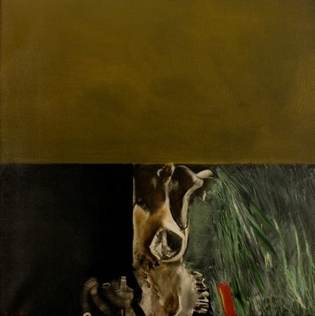 Giuseppe Zigaina, Dal colle di Redipuglia, 1974 Olio su tela, cm. 80x80 Firma...