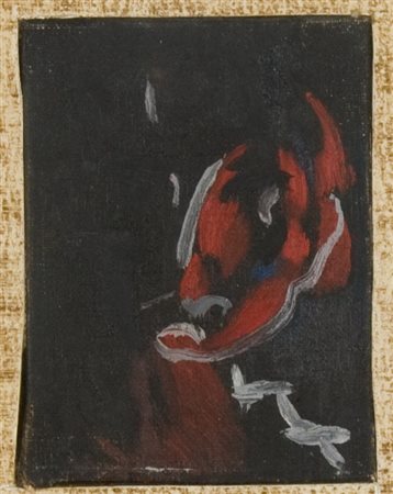 Achille Pace, Autoritratto, Olio su tela, cm. 12x9 Firma sul retro. Etichetta...