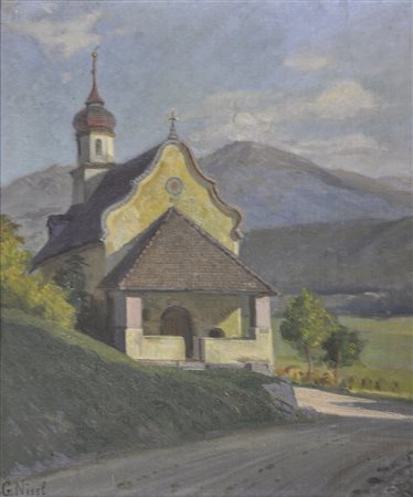 G. Nissl Kapelle;Öl auf Holz, 43,5 x 36 cm, gerahmt - Signiert