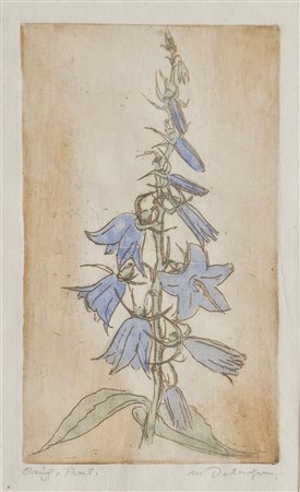 Maria Delago Glockenblume;Kolorierte Radierung, 15,2 x 12,8 cm (Platte),...