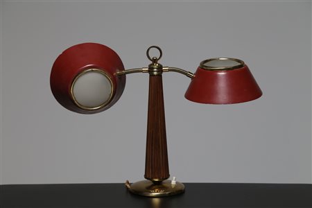 ARREDOLUCE Lampada da tavolo in ottone metallo laccato legno e vetro...