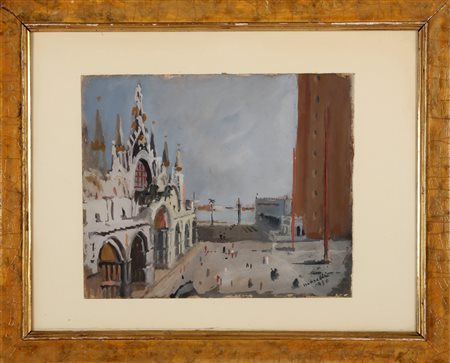 MORELLI ENZO (1896 - 1976) Venezia. 1950. Olio su cartoncino. Cm 31,50 x...