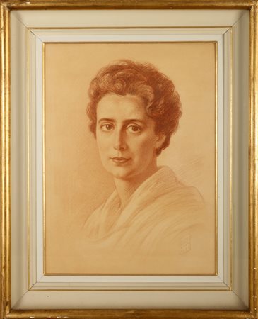 GEORGIEV BORIS (1888 - 1962) Ritratto della mamma. 1956. Tecnica mista su...