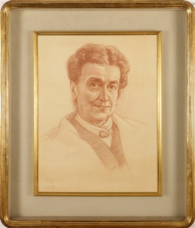 GEORGIEV BORIS (1888 - 1962) Ritratto della nonna Billa. 1956. Matita su...