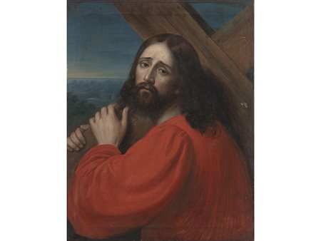 Anonimo (XIX secolo), Olio su tela,Cristo portacroce 76x59 cm